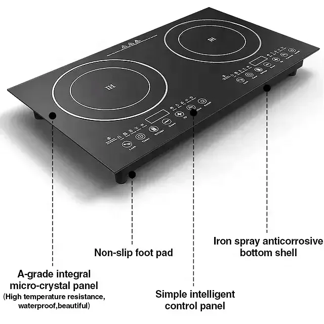 رائجة البيع موقد كهربائي متعدد الشعلات طباخ التعريفي 110 فولت/220 فولت المطبخ مطعم منضدية كوكتوب شاشة تعمل باللمس زجاج مضمن
