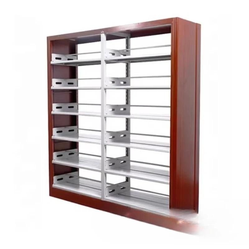 

School library furniture wooden steel bookshelves