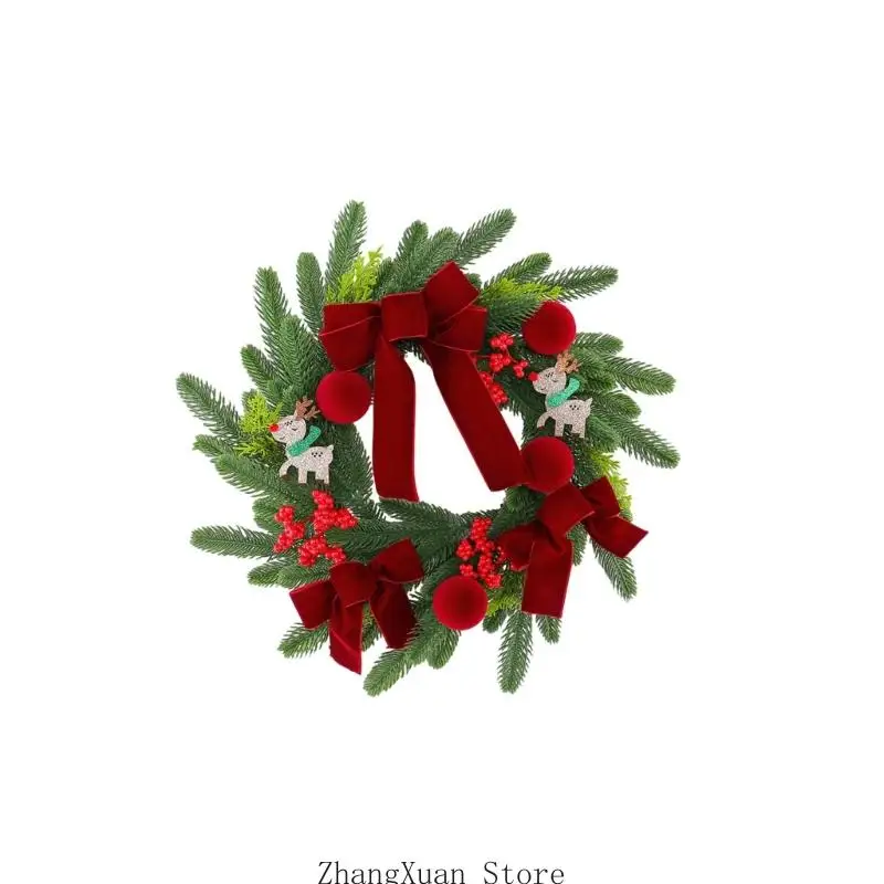 Weihnachten Weinrot Samtige Beeren Hängen Baum Simulation Kranz Schmuck Für Urlaub Party Tür Wand Dekore 3XUF – Detail 7