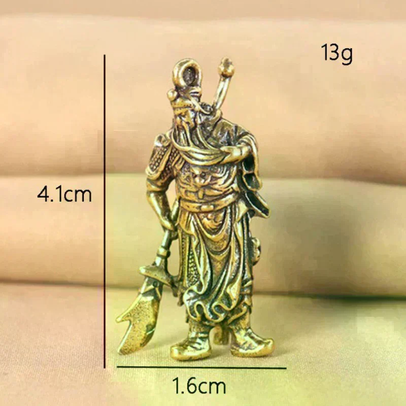 Solid Pure Copper Guan Gong Knife Sword Car Keychain Pendants Luggage Bag Hanging Jewelry Accessories Brass Key Chain Ring Gifts view 6