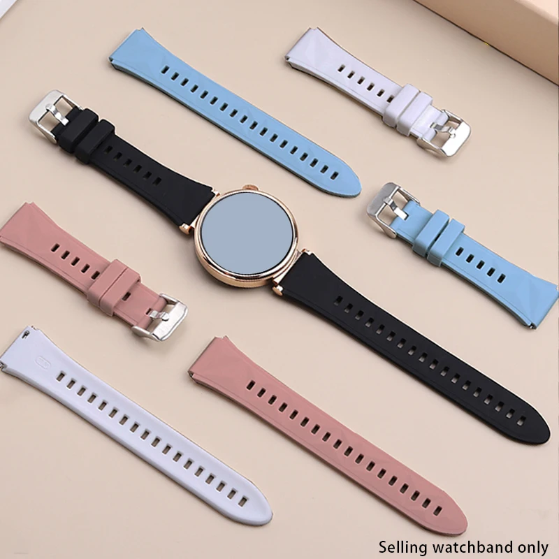 Huawei GT5 Watch Strap New Watchgt5 Smart Watch Strap GT5 Ice Crystal Blue Silicone Strap GT4 Sport Breathable Rubber Watch Stra