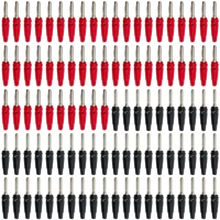 20/100 Uds conector Banana 4mm conectores rojo y negro conector apilable cubierto con aislamiento de alta corriente conexión de tornillo
