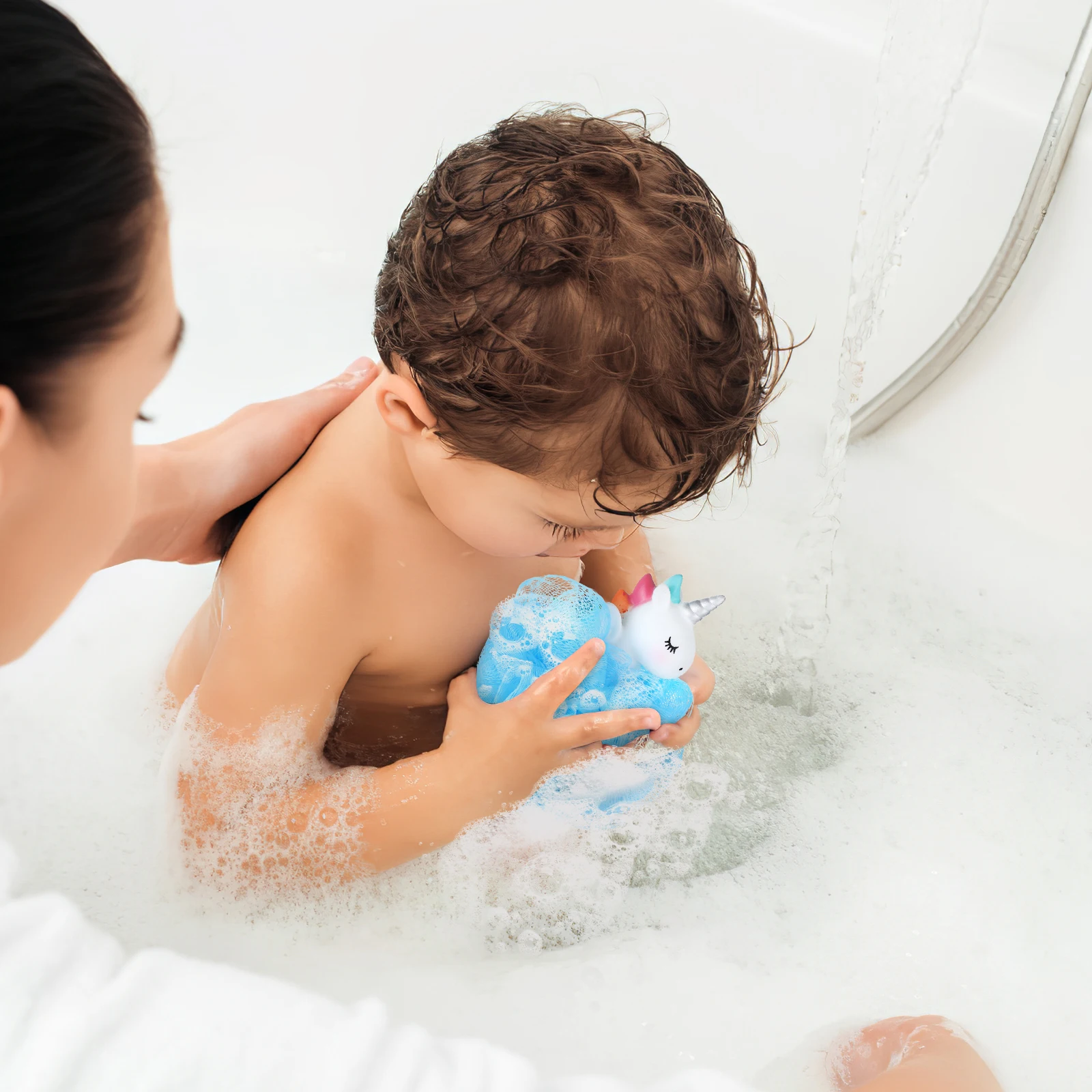 

2 pcs Kids Bath Loofah Sponges Shower Unicorn PE PVC Skin Friendly Dust Removal Oil Wipe Body Smooth Clean Massager
