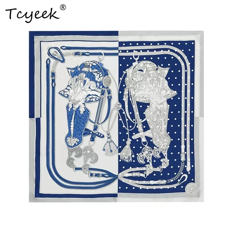 

Tcyeek, 14MM 100%Mulberry Slik Kerchief, 63cm Women Chic Print, Gifts Original Design Scarf, 2024 Spring Autumn A462127QM