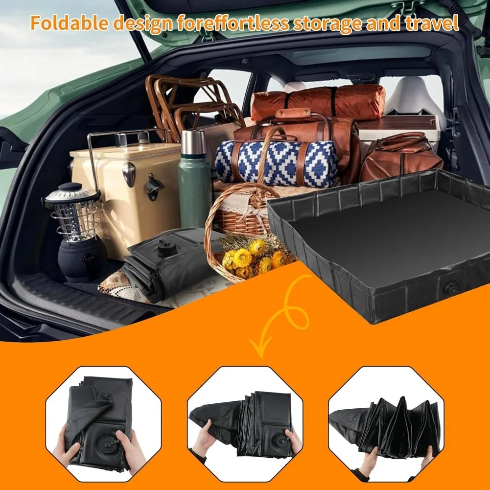 Foldable Portable Shower Base with Drain Hose for Outdoor Shower Tent Compact Design for Easy Transport and Storage
