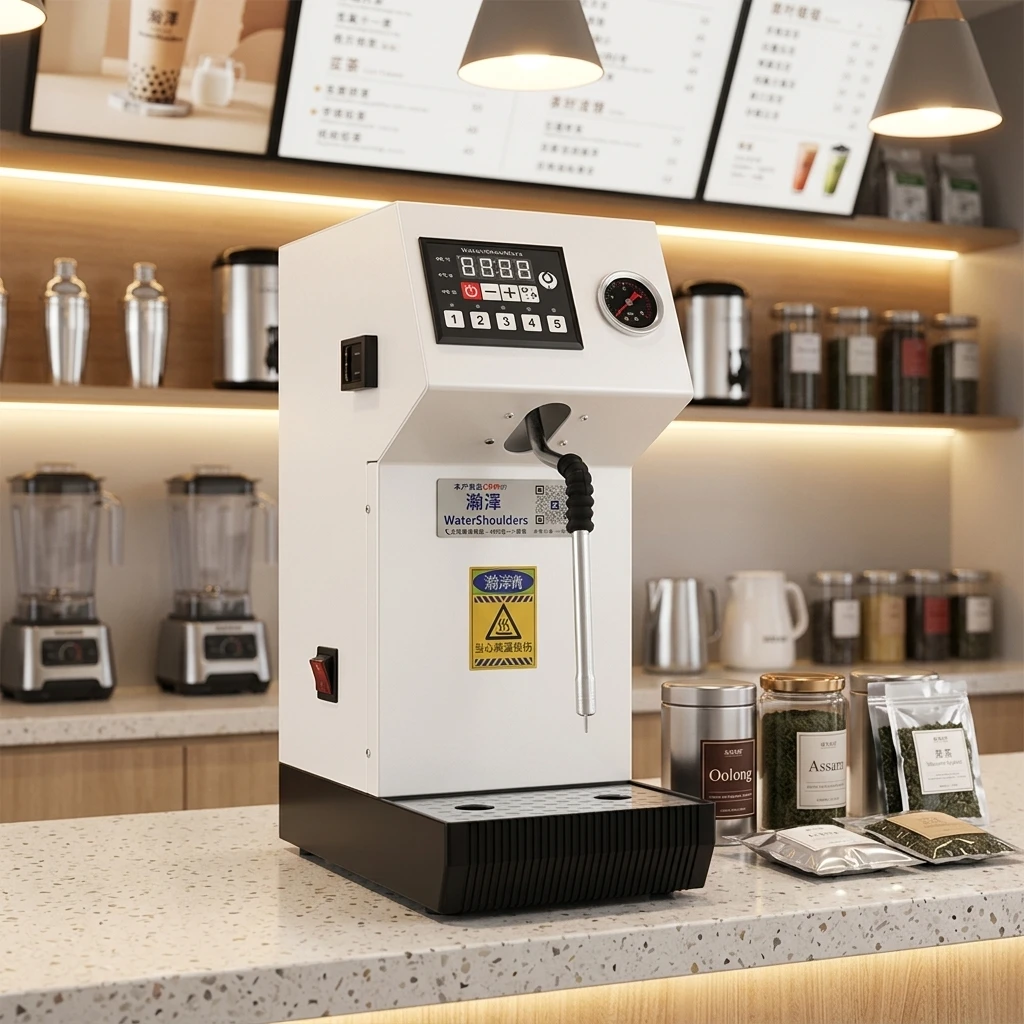 Coffee & Tea Restaurant - White Electric Milk Frother, Stainless Steel