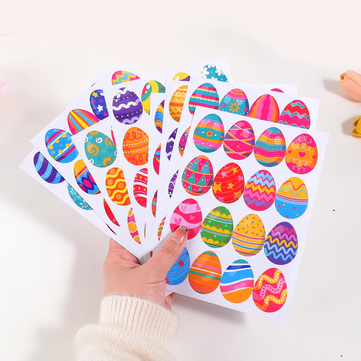 

8 наклеек с рисунком пасхальных яиц, подходят для чехлов для телефонов, блокнотов, упаковки подарков, поделок своими руками, праздничных подарков