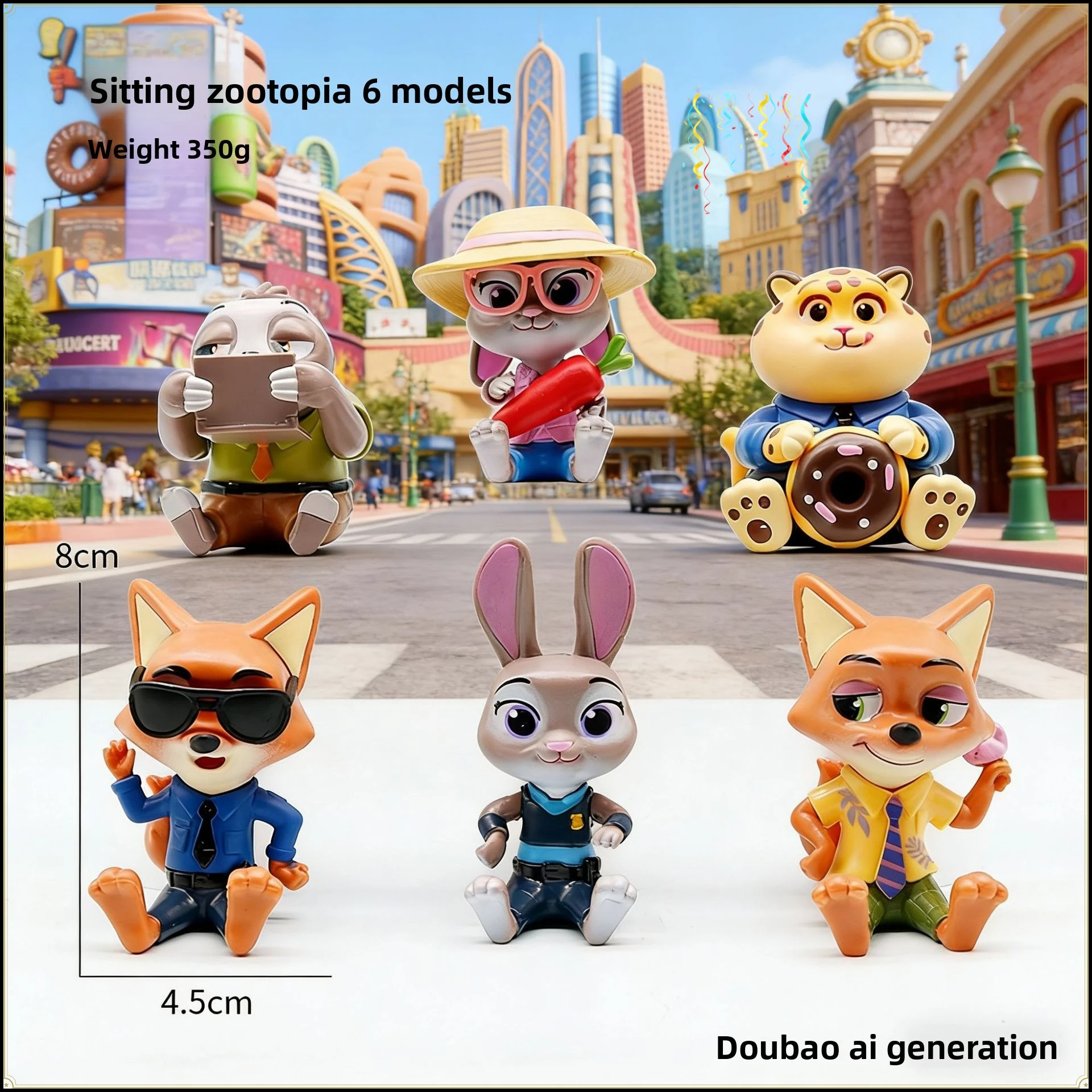 

Фигурки персонажей аниме «Зоотопия»: лис, кролик, тигр. Миниатюрные куклы-модели, милые украшения для рабочего стола и автомобиля, модные игрушки-подарки для детей.