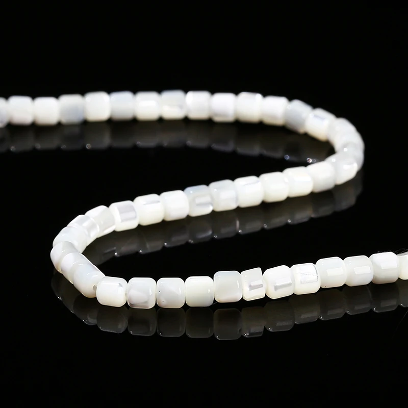 4*4mm Natural White Shell Beads Mother Of Pearl Cylindrical Shape Bead For Jewelry Making Diy Necklace Bracelet Accessory