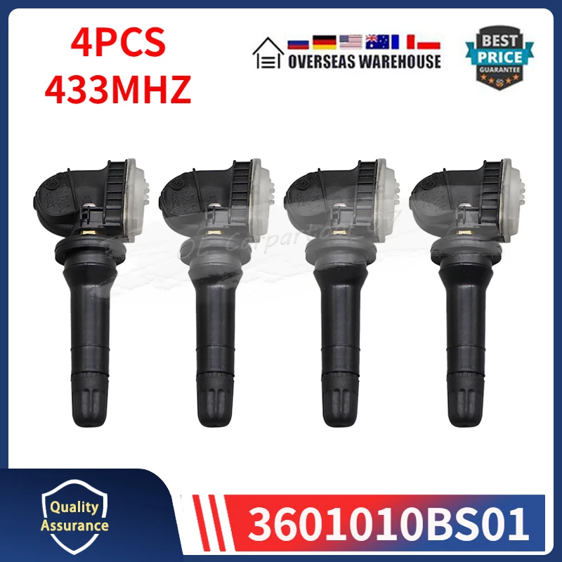 4PCS/Lot Tire Pressure Monitor System Sensor 3601010BS01 For 2019 2020 ChangAn CS35 Plus CS85 CS95 TPMS 433MHZ