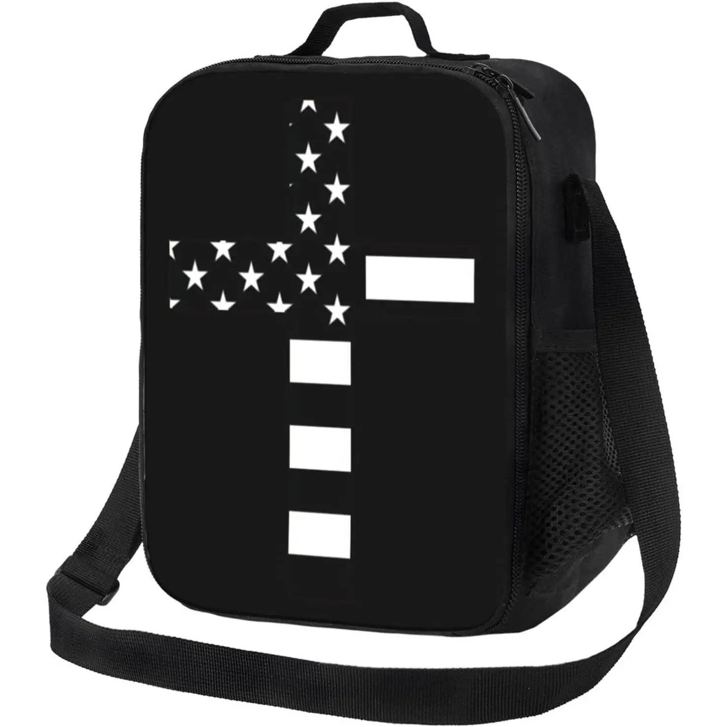 

Американский ланч-бокс с христианским крестом Иисуса и боковым карманом, герметичные портативные сумки для обеда для офисной работы на пляже