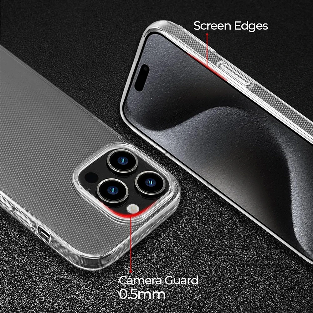 Ultra Thin Silicone Soft Case For iPhone 15 Pro Max Clear Transparent Back Cover For Apple iPhone15 iPhone 15 Promax 15Pro Shell