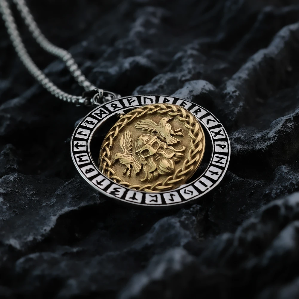 فايكنغ الشمال رايثيون الدورية التيتانيوم الصلب قلادة النمط الأوروبي جميلة الرجال موضة قلادة من الفولاذ المقاوم للصدأ #3