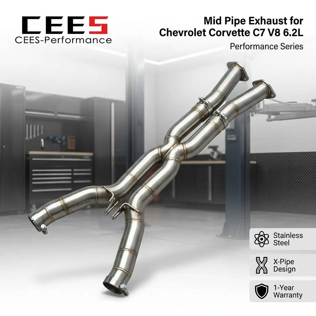 

CEES Stainless Steel Mid Pipes for Chevrolet Corvette C7 V8 6.2L 2014-2019 Exhaust Pipe High-performance Automotive Parts