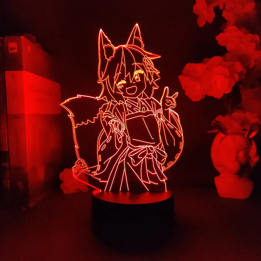 The Helpful Fox Senko Anime Lamp Led Light for Bedroom Decoration Birthday Gift Room Decor 3d Lamp Sewayaki Kitsune No Senko San