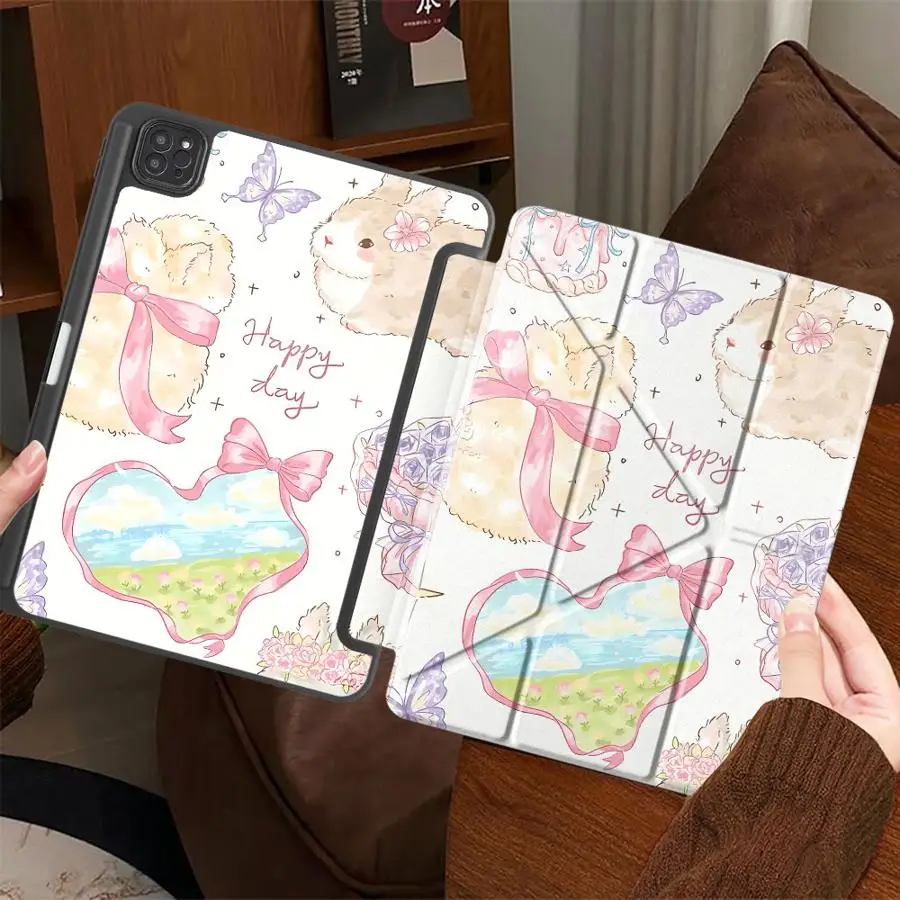 

Tablet Case For iPad Mini 6 7 Pro 2025 Air 4 5 M3 M2 M4 11inch Pro 11th 10th 9th 8th 7th 12.9inch Holder Cover Cute Little