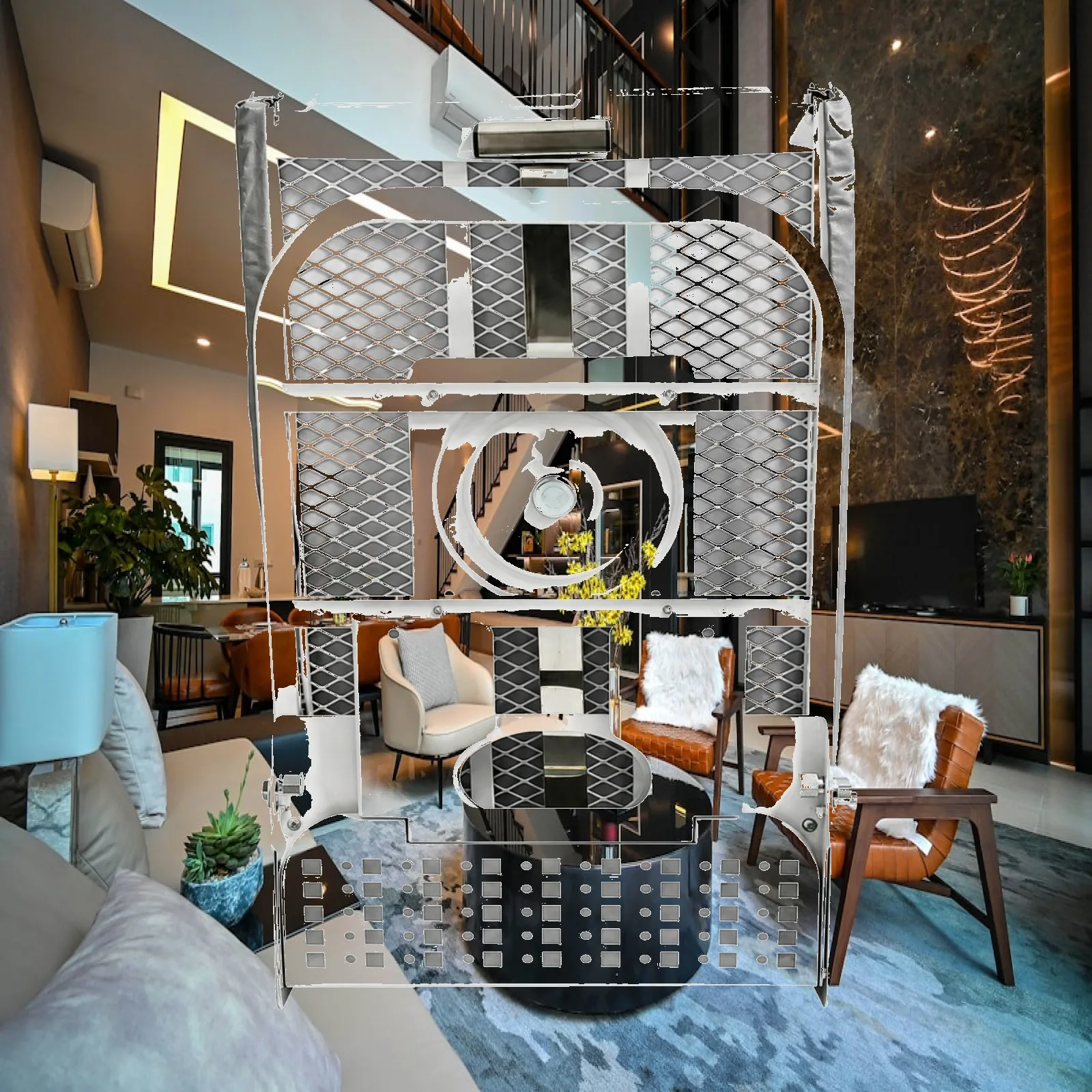 Compact Folding Ironing Board Wall Mounted Rotating Design with Storage Basket Padded Carbon Steel Surface for Small Home