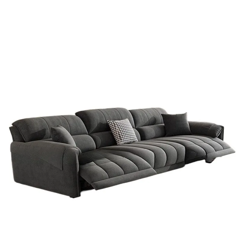 

Electric multi-function cabin sofa living room home theater cat scratch cloth technology cloth cream wind sofa