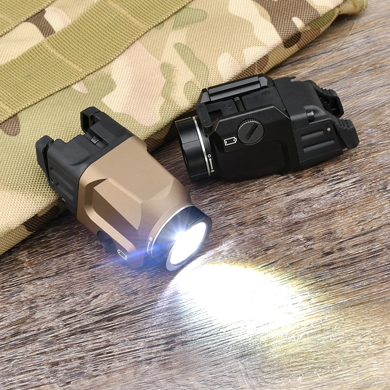 WADSN Flashlight TR-7 X 500-Lumen Compact Tactical Weapon Light, Includes High, Low Paddle Switches and Key Kit, Black