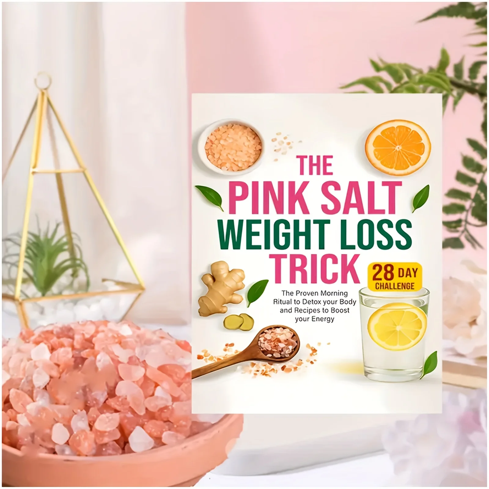 

28-Day Pink Salt Weight Loss Challenge Book with Meal Plans & Recipes - Natural Detox Guide for Improved Digestion