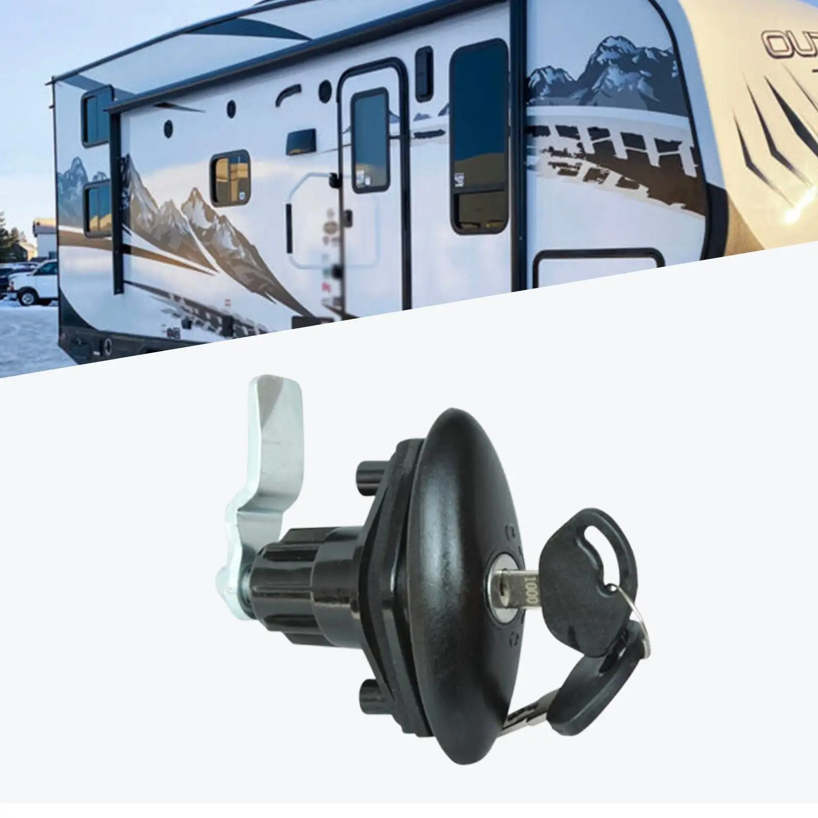 

RV Trailer Door Latch Universal Hatch Door Lock for Entry Side Caravan