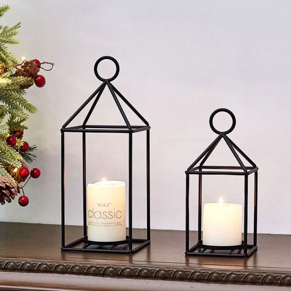 

Tabletop Ornament Iron Candle Holder Creative Delicate Craft Candelabra Minimalist Art Aromatherapy Candle Stand Xmas