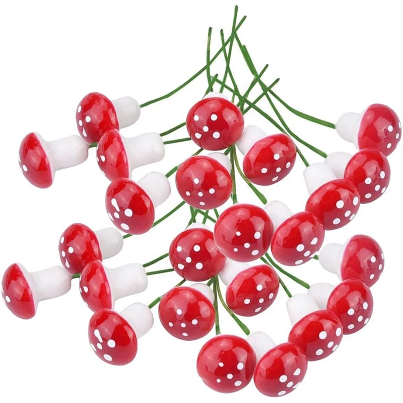 100 Stück rote künstliche Blase Pilz Haupt dekoration Weihnachts girlande dekorative Blumentopf Candy Box handgemachte Festival Hochzeit