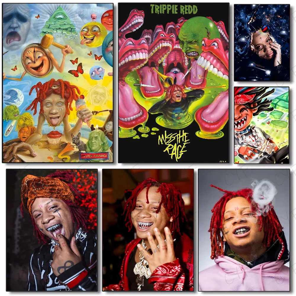 Rapper T-Trippie R-Redd Poster Multi-Purpose Wall Art for Living Room Bedroom Office Hallway Bar | Home Decor Gift Idea