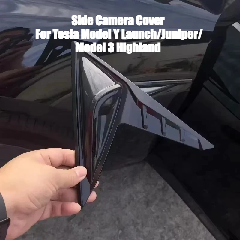 

Side Camera Cover for Tesla Model Y Launch/Juniper/Model 3 Highland Fender Flanks Wing Blade Panel Spoiler Cover Car Accessories