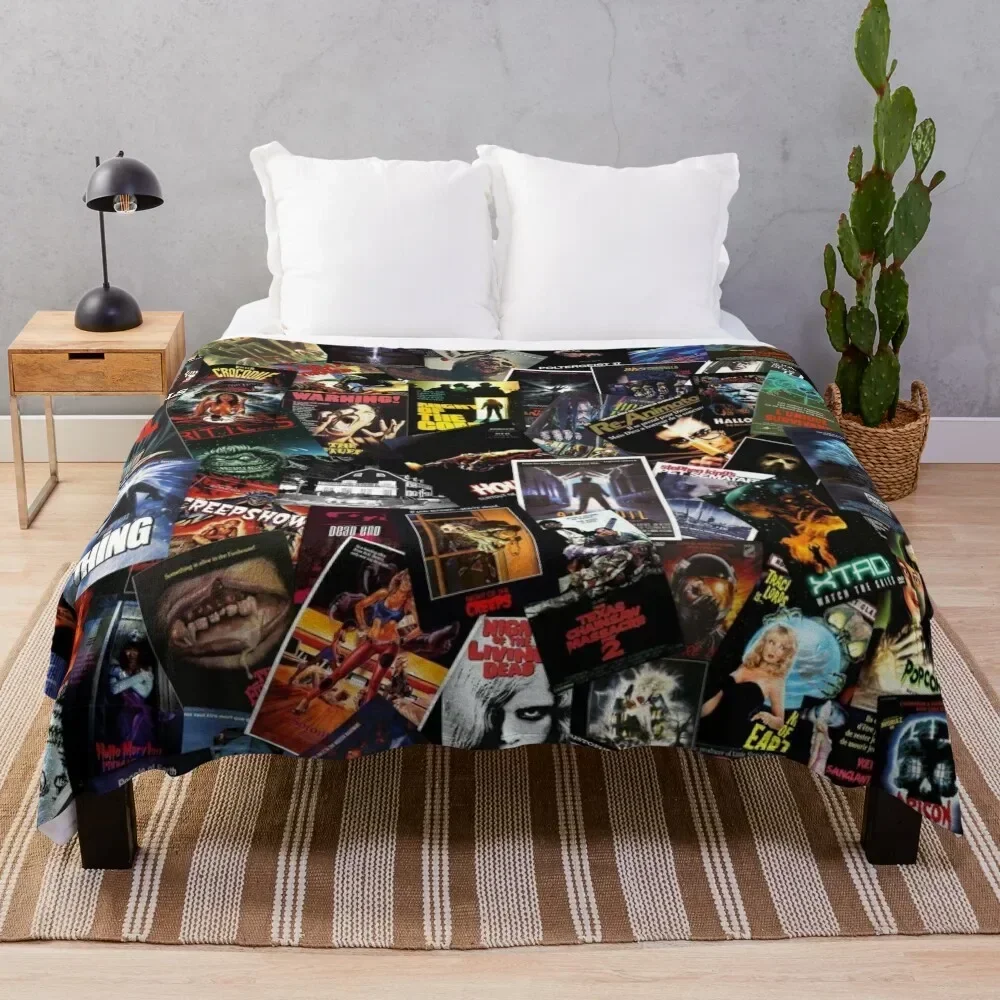 

Horror MovieCover Collage Throw Blanket Luxurious Soft Blanket Holiday Gift for Family
