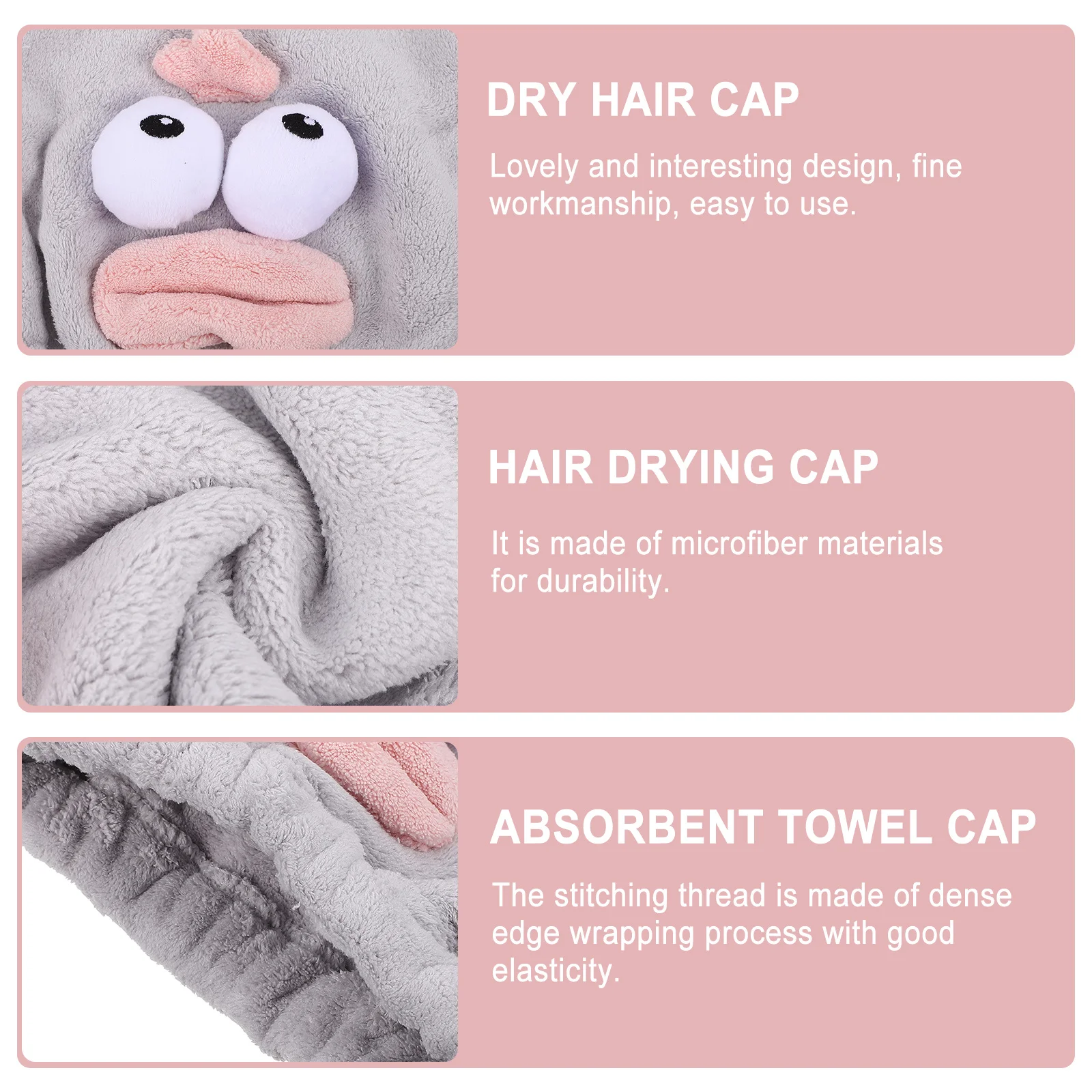 

1pc Hair Drying Hat Fast Drying Absorbent Towel Cap For Women Men Kids Soft Shower Wrap Reusable Bathing Dry Hair Cap