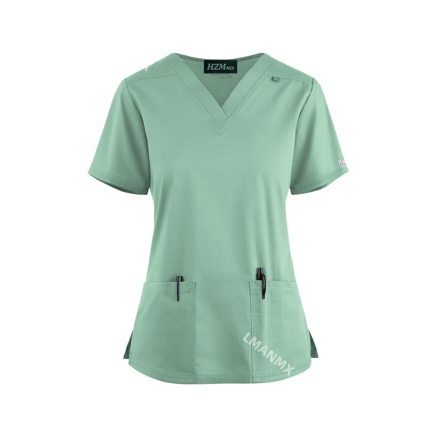 Conjunto esfoliante multicolorido de manga curta feminino, tops e calças, uniforme de enfermagem, Pet Shop, Médico, Cirurgia Médica Workwear