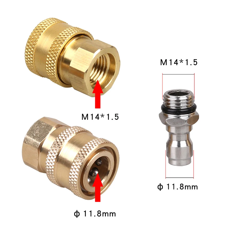 Auto Waschmaschine Schaum Lance Stecker 1/4 Zoll Quick Connect Buchse Und Quick Connect Mit Weibliche M14 Für Hochdruckreiniger Wasser pistole