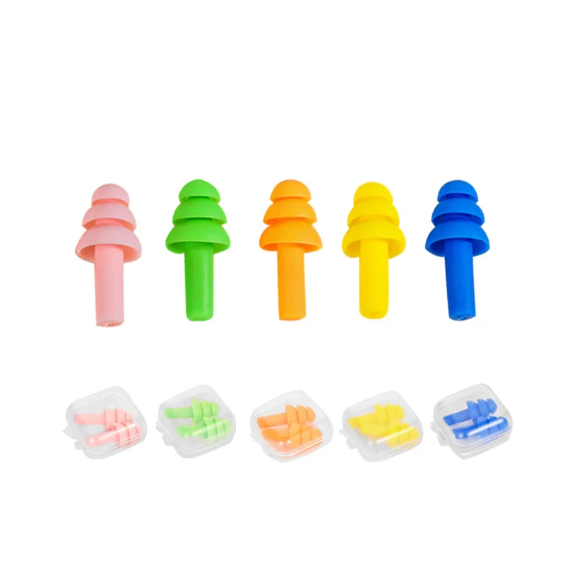 5Pairs Soft Ear Plug Waterproof Comfort Colorful Silicone Earplugs Ear Protection Sound Insulation Anti-Noise for Sleep Swimming