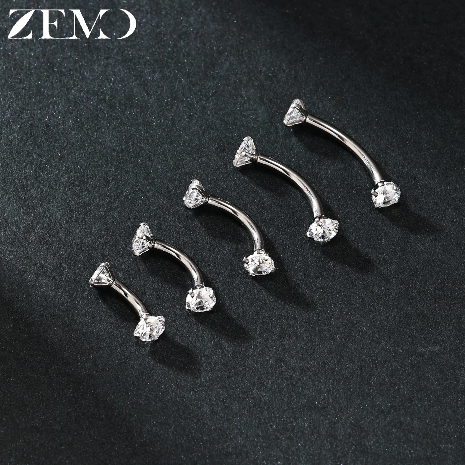 ZEMO 1PC 14/16G Stainless Steel Eyebrow Ring Internal Thread Curved Barbell Navel Ring Cartilage Earring Piercing Jewelry 6-16MM view 5