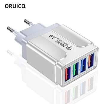 Hızlı 4 USB şarj cihazı hızlı şarj 3.0 hızlı USB duvar şarj cihazı taşınabilir cep şarj cihazı QC 3.0 adaptör Xiaomi iPhone için X ab abd Plug