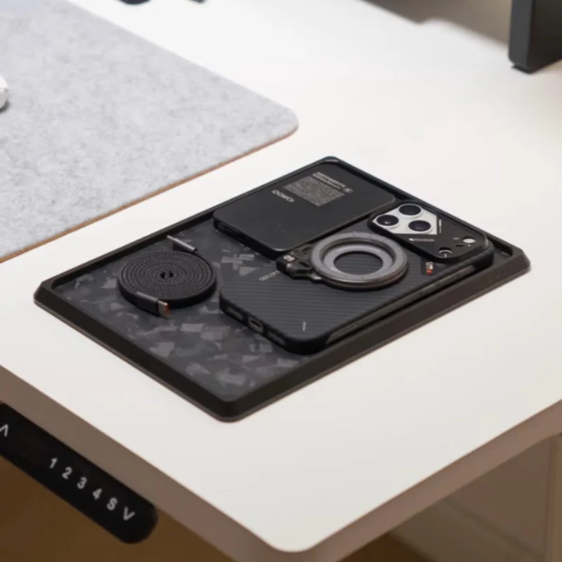 Aluminum Alloy Storage Tray Men's Mobile Phone Key Earphone Tray Desktop Minimalist Organizer Box Stationery Organization Holder