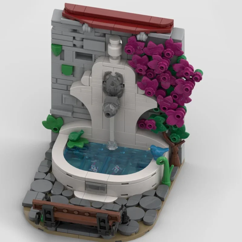 326 pièces MOC Bougainvillea fontaine modèle blocs de construction Architecture jouets assembler bricolage éducation cadeaux de noël brique enfants