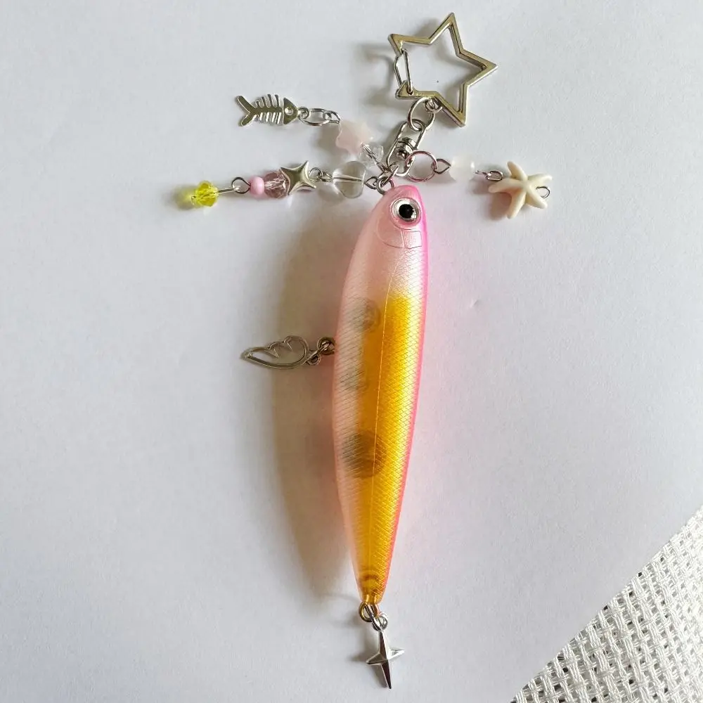 Unique Simulation Fish Keychain Ocean Animal Beads Fish Pendant Plastic Handmade Bionic Fish Keychain Bag Charm