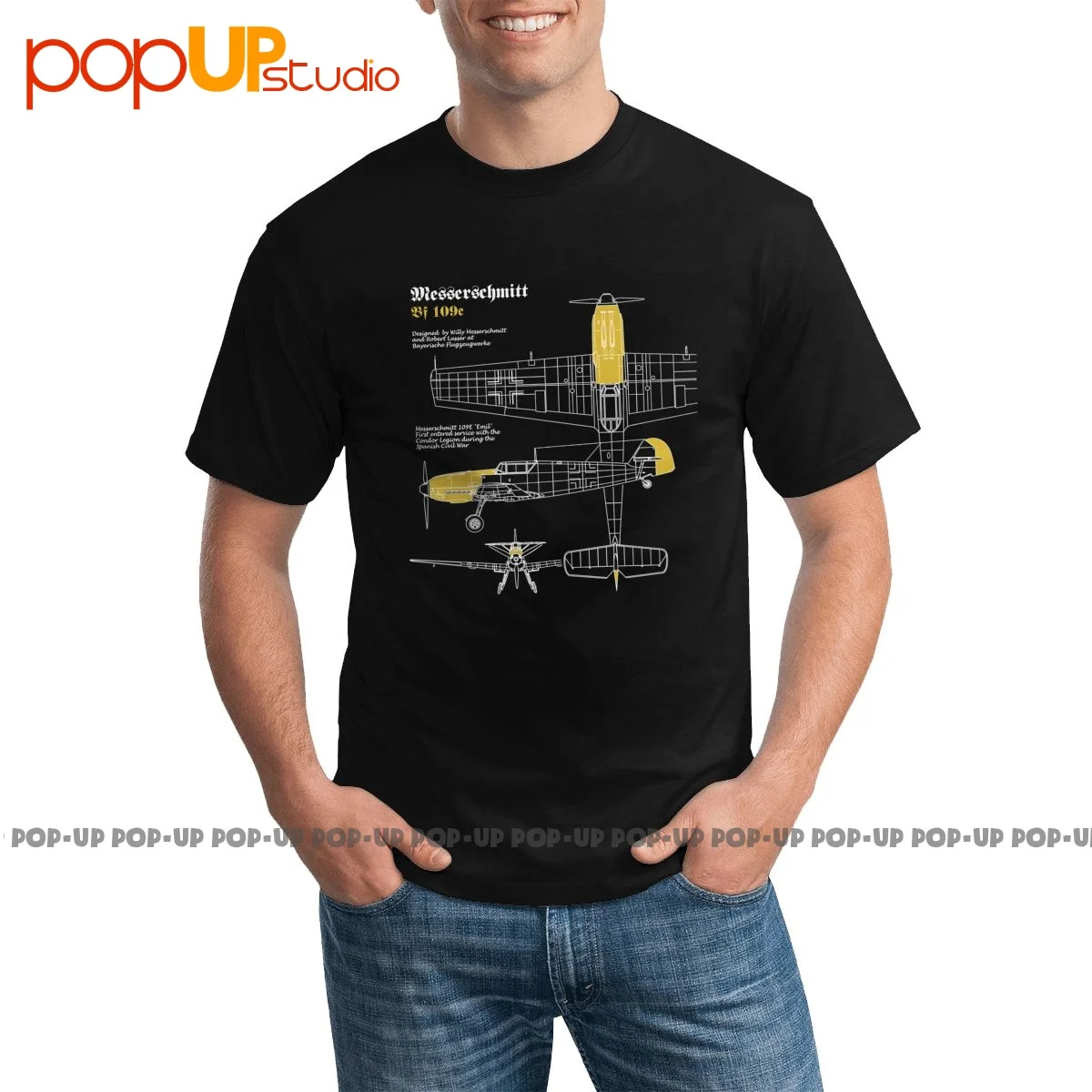 Best Flyingraphics Aviation Themed Messerschmitt Bf109 T-shirt Unique Hipster Comfortable Tee Shirt