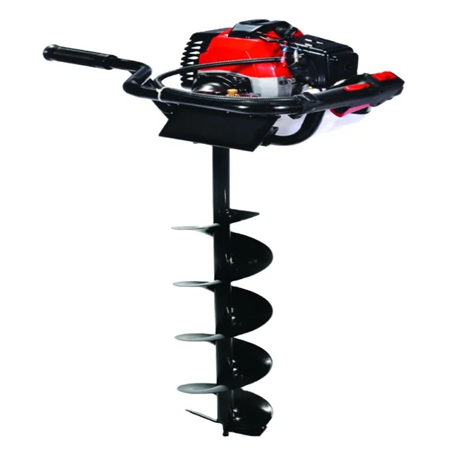 52Cc 2.4hp gas-powered rear excavator with two 6- and 10-inch drills