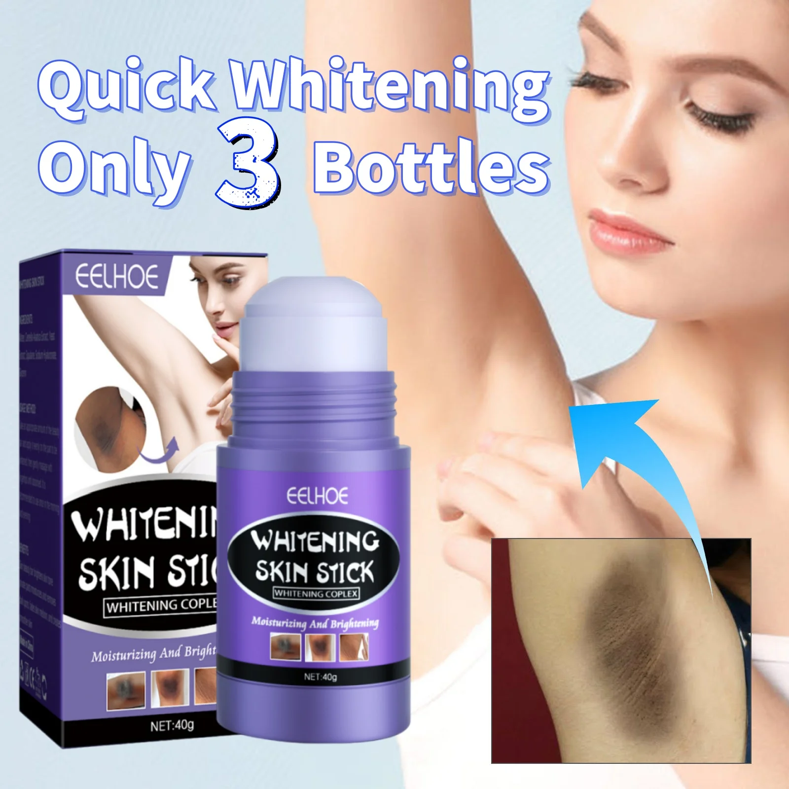 

Inner Thigh Brighten Stick Bleaching Armpits Elbows Knees Moisturizing Body Lotion Stick Brighten Lightening Melanin Skin Care