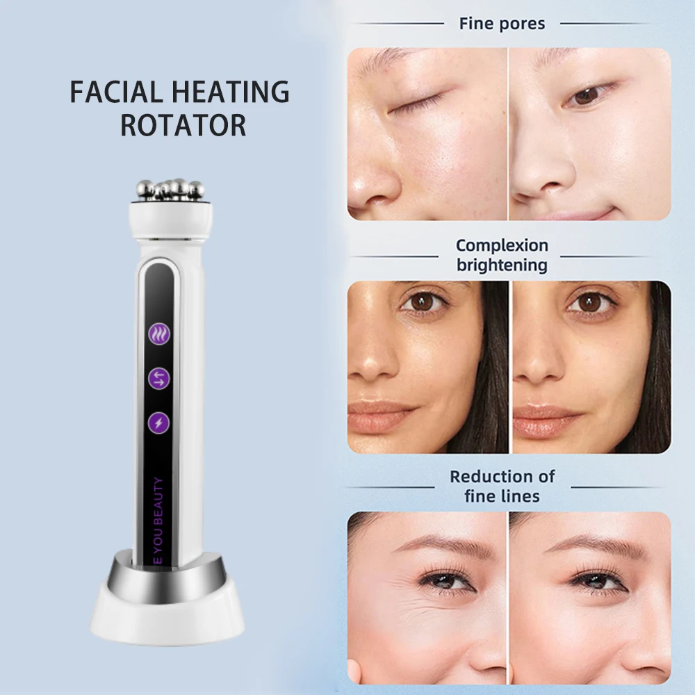 Electric Face Heating Rotator Facial Micro-current Beauty Instrument Face Lift Roller Massager Skin Tighten Beauty Devices