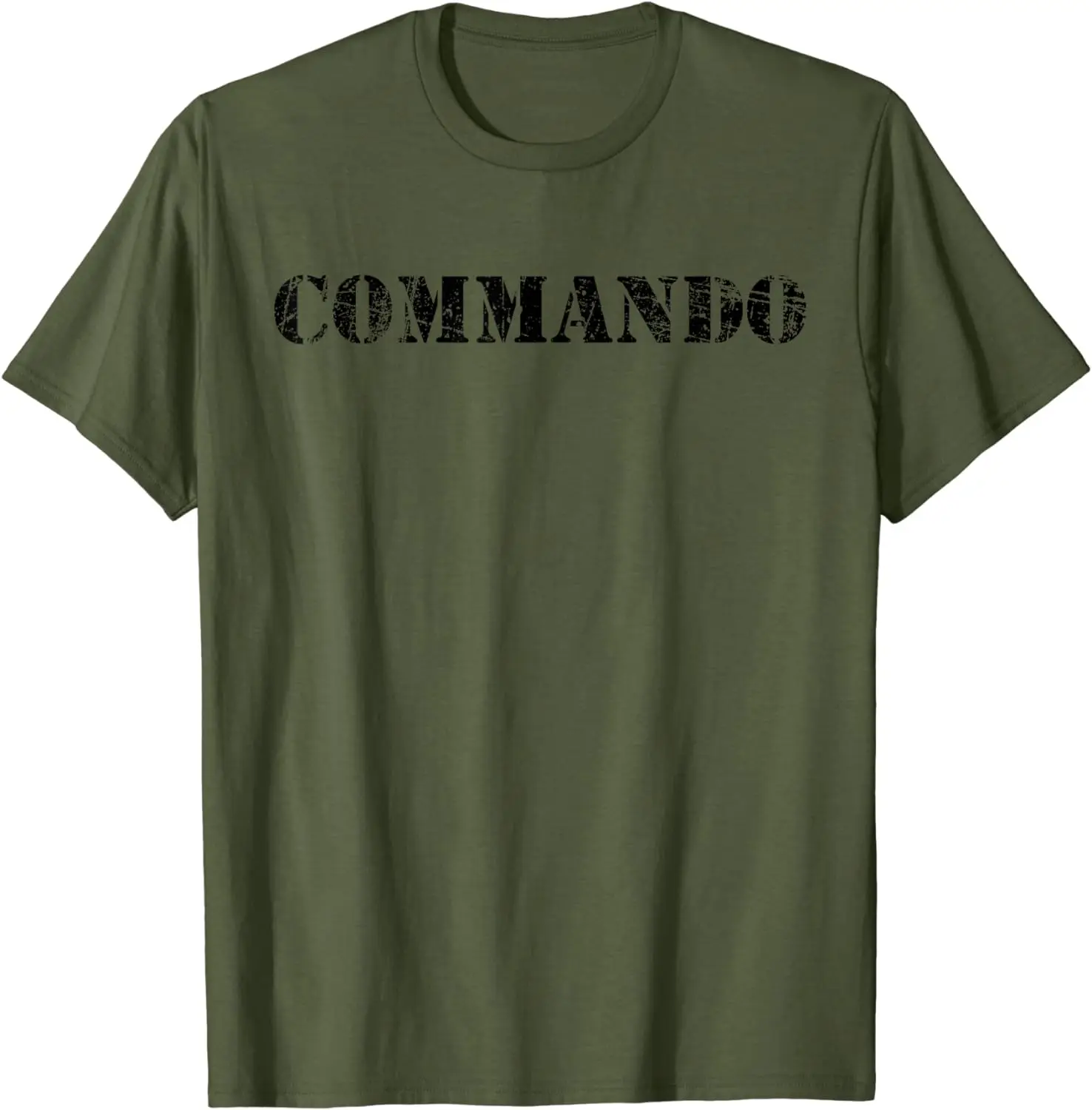 Vintage Commando USA Military Distressed T-Shirt Short Sleeve Casual 100% Cotton Shirt