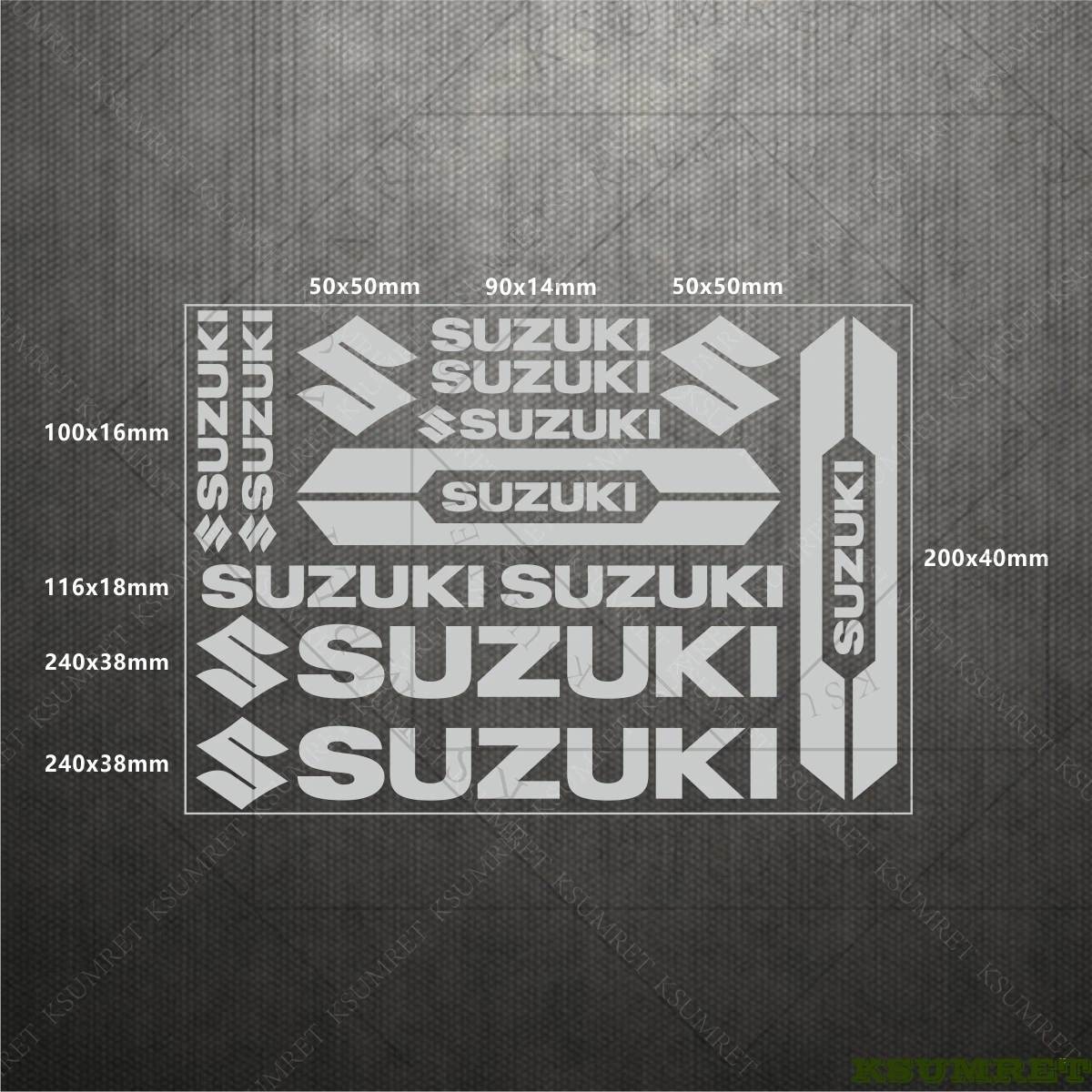 مجموعة شارات شعار خوذة خزان الدراجة النارية بشعار ملصقات سوزوكي