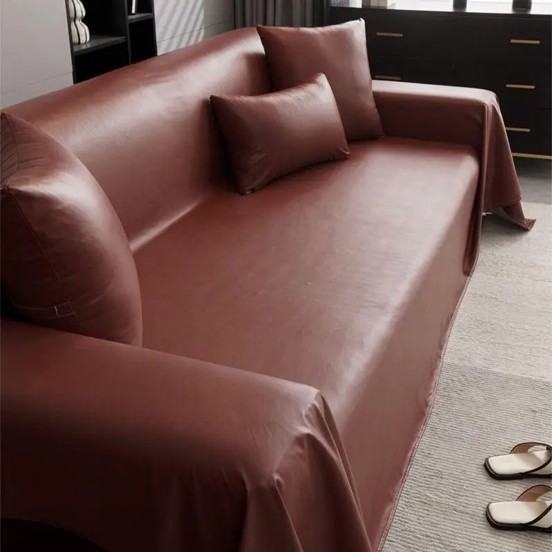 1pcs Simple Solid Color Sofa Mat Waterproof Non-slip Couch Cushion Four Season Universal  Protector Towel Case Home Decor view 3