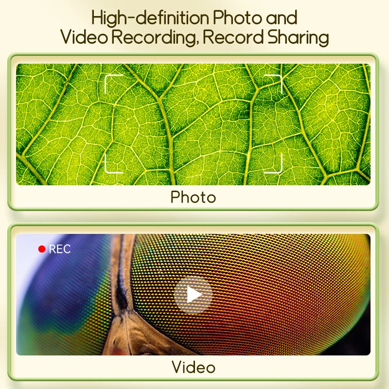 مجهر صغير 1000X أدوات تجربة علمية للأطفال مع تركيز يدوي للتصوير الفوتوغرافي لمراقبة نباتات الحشرات في الهواء الطلق #5