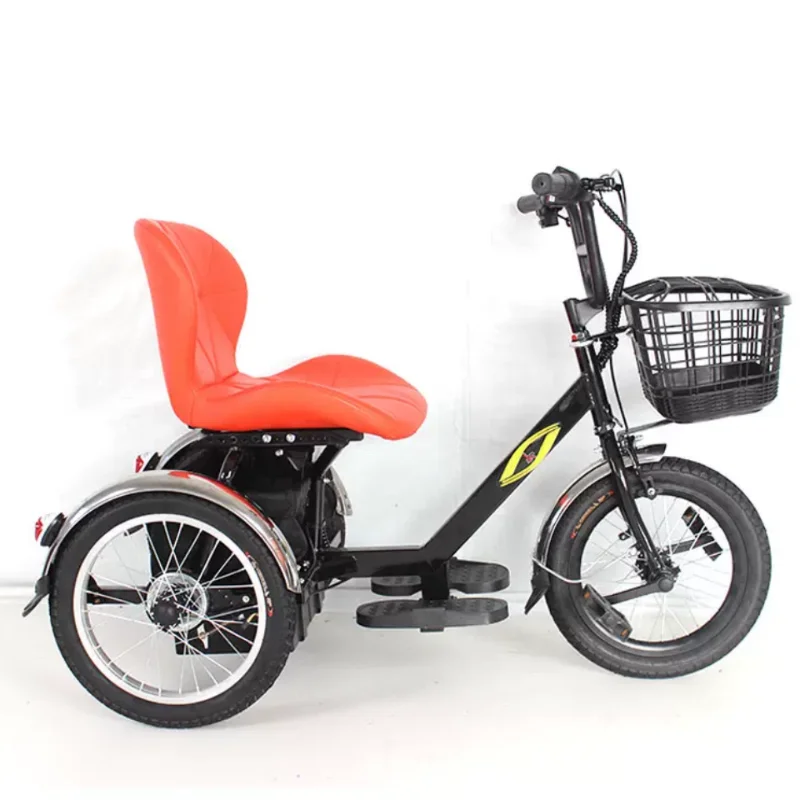 Mini 3 Wheel Elderly Electric Tricycle 250W 24V 16 Inch Lightweight Mobility Scooter For Seniors Removable Lithium Battery