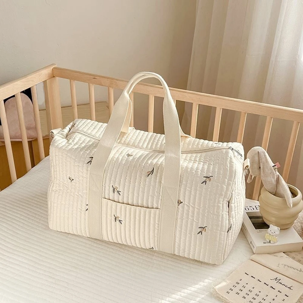 

Baby Diaper Bag Embroidered Shoulder Bag with Zipper Messenger Bag Mom Bag Storage Bag Luggage Tote Bag for Travel
