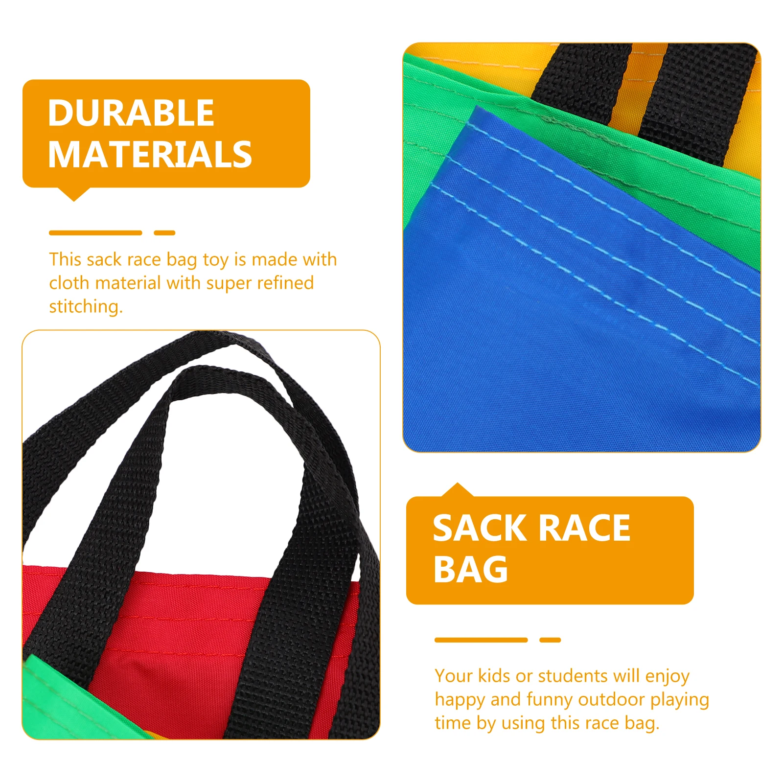

4pcs Jumping Bag Children's Red Yellow Blue Green Double Layer Bottom Potato Sack Race Bags Outdoor Yard Game Birthday Party